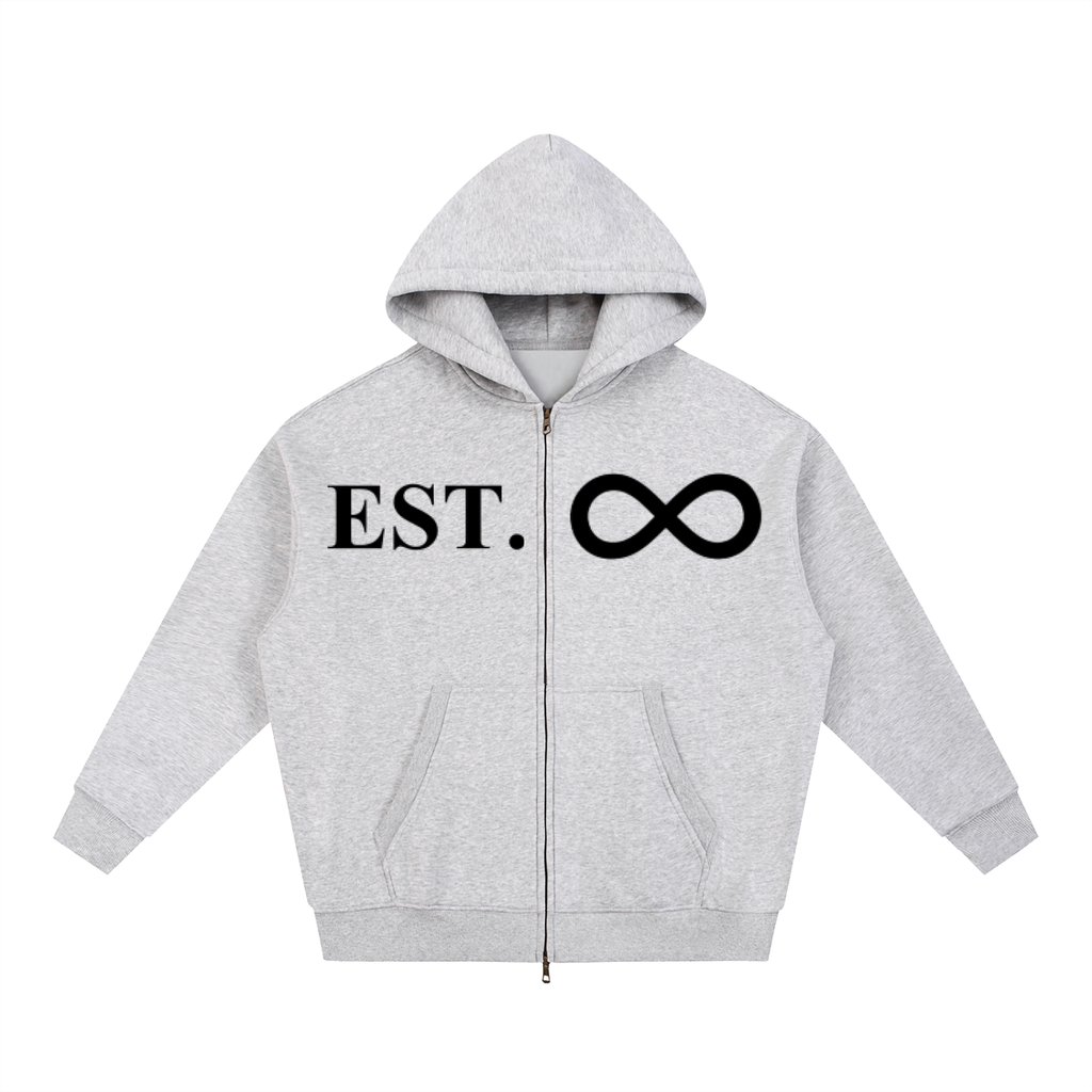 ESTABLISHED IN GREY ZIP HOODIE