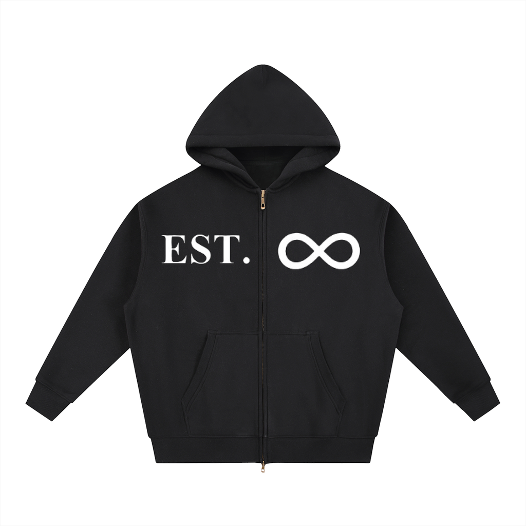 ESTABLISHED IN BLACK ZIP HOODIE